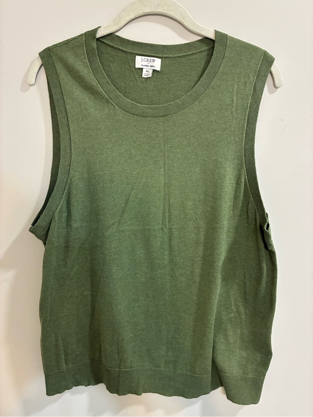 J. Crew Olive Sleeveless Knit Tank Size XL